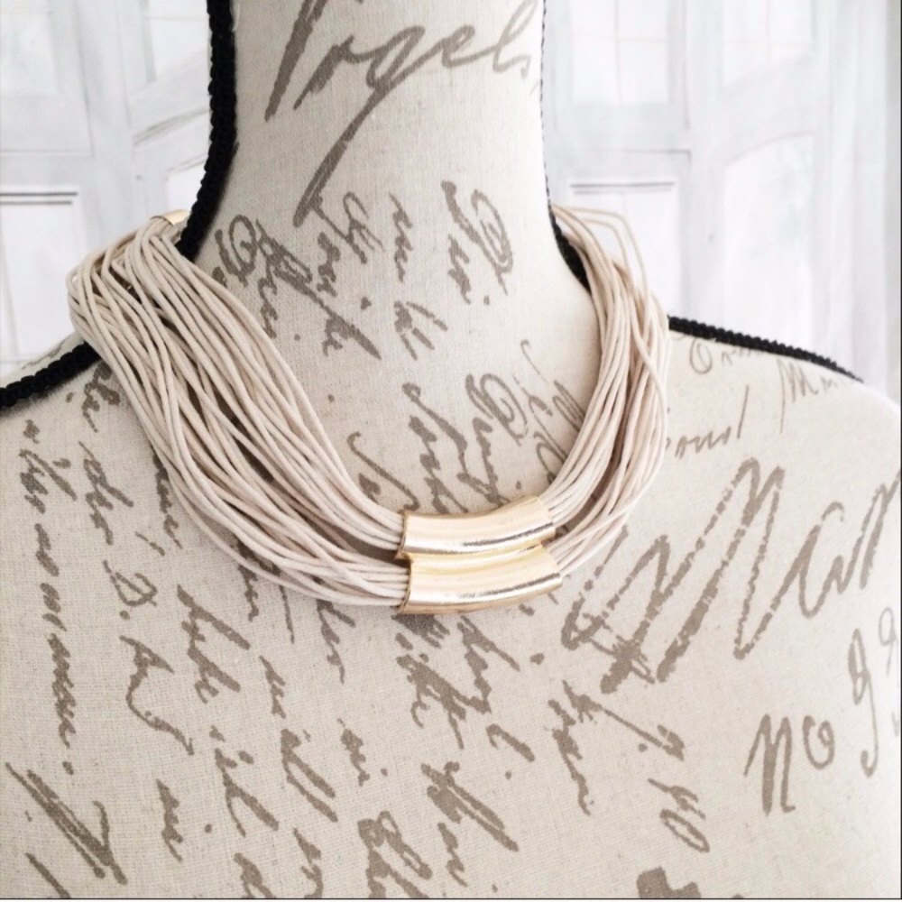 NWT. Ivory and gold tone choker and earring set